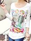 baratos Blusas e Camisas de mulher-rosa Doll® Feminino Decote Redondo Manga Comprida Camisa Branco-X14CTS221