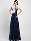 Χαμηλού Κόστους Φορέματα ειδικών περιστάσεων-Γραμμή Α Φόρεμα Χοροεσπερίδα Επίσημο Βραδινό Μακρύ Αμάνικο Λαιμόκοψη V Τούλι με Διακοσμητικά Επιράμματα 2024