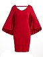 cheap Plus Size Dresses-Women&#039;s Flare Sleeve Plus Size Daily Batwing Sleeve Slim Bodycon Loose Dress - Solid Colored Red, Backless Black Red Blue XL XXL XXXL