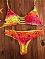 billiga Bikinis-Dam Badkläder Bikini Baddräkt Mönster Geometrisk Gul Röd Marinblå Blå Grön Axelband Baddräkter Fast