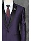 preiswerte Anzüge-Purpur Solide Reguläre Passform Polyester Anzug - Steigendes Revers Einreiher - 1 Knopf / Anzüge