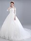 cheap Wedding Dresses-Ball Gown Off Shoulder Chapel Train Lace / Satin / Tulle Made-To-Measure Wedding Dresses with Lace by LAN TING BRIDE®