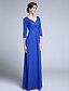 cheap Mother of the Bride Dresses-Sheath / Column V Neck Floor Length Chiffon Mother of the Bride Dress with Criss Cross by LAN TING BRIDE®