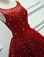 preiswerte Kleider für besondere Anlässe-Ballkleid Elegant Kleid Formeller Abend Watteau Ärmellos Illusionsausschnitt Tüll mit Perlen Verzierung 2022