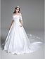 cheap Wedding Dresses-Wedding Dresses Ball Gown Illusion Neck Half Sleeve Cathedral Train Satin Bridal Gowns With Ruched Sequin 2023