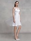Χαμηλού Κόστους Νυφικά Φορέματα-Φορεματα για γαμο Γραμμή Α Λαιμός σέσουλα Αμάνικο Μέχρι το γόνατο Τούλι Νυφικά φορέματα Με Διακοσμητικά Επιράμματα Χιαστί 2023