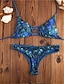 economico Bikini-Per donna Costumi da bagno Bikini Costume da bagno Stampa Fantasia geometrica Giallo Rosso Blu Reale Blu Verde Con laccetti Costumi da bagno Tinta unita