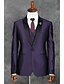 preiswerte Anzüge-Purpur Solide Reguläre Passform Polyester Anzug - Steigendes Revers Einreiher - 1 Knopf / Anzüge