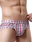 cheap Men&#039;s Briefs Underwear-Men&#039;s Underwear Striped Cotton Red M L XL