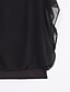 cheap Plus Size Tops-Women&#039;s T shirt Solid Colored Plus Size Round Neck Ruffle Short Sleeve Tops Wine White Black