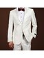baratos Butões de Punho-Branco Sólido Fino Lã Terno - Notch / Paletó Comum 2 Botões / Suits