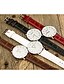 זול שעונים אופנתיים-גברים שעוני אופנה קווארץ שעונים יום יומיים עור להקה להסוות שחור לבן אדום חום לבן שחור חום אדום