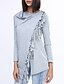 cheap Vest-Women&#039;s Blouse Solid Colored Cowl Neck White Black Gray Watermelon Long Sleeve Daily Tassel Fringe Tops
