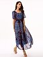 cheap Women&#039;s Dresses-Women&#039;s Going out Swing Dress Pleated / Print Summer Blue