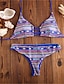 abordables Bikini-Maillots de Bain Bikinis Maillot de bain Femme Imprimer Géométrique A Bretelles Maillots de bain Uni