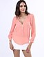 voordelige Damesblouses en -shirts-Dames Blouse Overhemd Effen Diepe V-hals Wijn Wit Zwart Groen Geel Lange mouw Grote maten Weekend Tops Casual / Winter