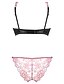 abordables Ensembles soutiens-gorge et culottes-Aux femmes Bonnet 3/4 Ensemble de Soutien-gorge &amp; Culottes Push-Up / Soutien-gorge en Dentelle / Ajustable - Couleur Pleine Coton Spandex Dentelle Noir Violet Rose