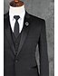 cheap Suits-Black Men&#039;s Suits Solid Colored Tailored Fit Single Breasted One-button 2022