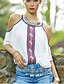 baratos T-Shirts de mulher-Mulheres Camiseta - Para Noite Básico Vazado / Estampado, Tribal / Verão
