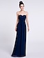 cheap Bridesmaid Dresses-Sheath / Column Bridesmaid Dress Sweetheart Sleeveless Elegant Floor Length Chiffon with Criss Cross