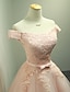 abordables La Tienda de Boda-Ball Gown Bridesmaid Dress Off Shoulder Sleeveless Short / Mini Organza / Lace Bodice with Sash / Ribbon / Bow(s) / Appliques 2022