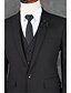 זול Cufflinks-שחור אחיד גזרה מחוייטת פוליאסטר חליפה - סגור Single Breasted One-button