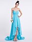 cheap Bridesmaid Dresses-A-Line Bridesmaid Dress Sweetheart Sleeveless Open Back Asymmetrical Chiffon with Ruched / Beading