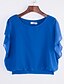 tanie Oferujemy topy w dużych rozmiarach-Women&#039;s T shirt Solid Colored Plus Size Round Neck Ruffle Short Sleeve Tops Wine White Black