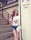 abordables Chemises Pour Femme-Rose Doll® Femme Col Arrondi Manche Courtes T-shirt Blanc-X15BTS170