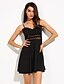 cheap Mini Dresses-Women&#039;s Club Simple / Street chic Loose / Sheath / Skater Dress - Solid Colored Backless / Cut Out High Rise Mini V Neck / Summer
