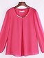 cheap Plus Size Tops-Women&#039;s Blouse Solid Colored Plus Size Round Neck Daily Weekend Long Sleeve Loose Tops White Black Pink / Lantern Sleeve