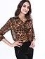 preiswerte Blusen und Hemden für Damen-Damen Hemd Leopard V Ausschnitt Leopard Langarm Casual Oberteile Einfach / Sommer