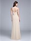 cheap Bridesmaid Dresses-Sheath / Column Spaghetti Strap Floor Length Chiffon Bridesmaid Dress with Crystals by LAN TING BRIDE® / Open Back