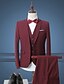 cheap The Wedding Store-Men&#039;s Suits Work Simple Solid Colored Polyester Men&#039;s Suit Wine / Gray / White