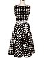 levne Dámské šaty-Dámské Vintage Bavlna Pouzdro Šaty Plisé / Tisk Délka ke kolenům Úzký výstřih