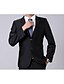 preiswerte Manschettenknöpfe-Schwarz Solide Weite Passform Baumwolle Anzug - Fallendes Revers Einreiher - 2 Knöpfe