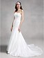 cheap Wedding Dresses-Mermaid / Trumpet Strapless Court Train Lace / Satin Made-To-Measure Wedding Dresses with Lace by LAN TING BRIDE®