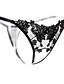 abordables Panties-Mujer Cortado Sexy Tanga Jacquard Media cintura Negro M L XL