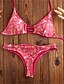 billige Bikinier-Dame Badetøj Bikini badedragt Trykt mønster Geometrisk Gul Rød Marineblå Blå Grøn Stropper Badedragter Solid