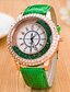 preiswerte Modeuhren-Damen Uhr Armbanduhr Quartz Gestepptes PU - Kunstleder Schwarz / Weiß / Blau Armbanduhren für den Alltag Analog damas Perlen Modisch Grün Blau Rosa