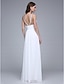 cheap Bridesmaid Dresses-Sheath / Column Spaghetti Strap Floor Length Chiffon Bridesmaid Dress with Crystals by LAN TING BRIDE®