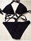 ieftine Bikini &amp; Costume Baie-Pentru femei Solid Halter Negru Bikini Costume de Baie Costum de baie - Mată S M L Negru