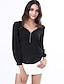 cheap Women&#039;s Blouses &amp; Shirts-Women&#039;s Blouse Shirt Solid Colored Deep V Wine White Black Green Yellow Long Sleeve Plus Size Weekend Tops Casual / Winter