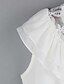 abordables Blusas y camisas de mujer-Mujer Tallas Grandes Encaje Blusa, Escote en Pico Un Color Blanco XXL / Verano