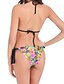 abordables Traje de baño de mujer-Mujer Bañadores Bikini Traje de baño Floral Naranja Azul Cuello halter Trajes de baño Floral