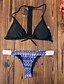 voordelige Zwemkleding voor dames-Dames Zwemkleding Bikini Zwempak Afdrukken Bloemig Wit Zwart Roze Halternek Badpakken