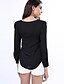 voordelige Damesblouses en -shirts-Dames Blouse Overhemd Effen Diepe V-hals Wijn Wit Zwart Groen Geel Lange mouw Grote maten Weekend Tops Casual / Winter