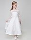 cheap Flower Girl Dresses-Ball Gown Ankle Length Flower Girl Dress - Polyester Tulle Long Sleeves Spaghetti Straps with Appliques by LAN TING BRIDE®
