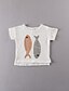 abordables T-shirts et chemisiers pour filles-Tee-shirts Fille de Imprimé Décontracté / Quotidien Coton Eté Blanc / Gris