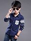 preiswerte Oberbekleidung-Jungen Blumig Party Druck Langarm Standard Standard Baumwolle T-Shirt Anzug &amp; Blazer Marinenblau